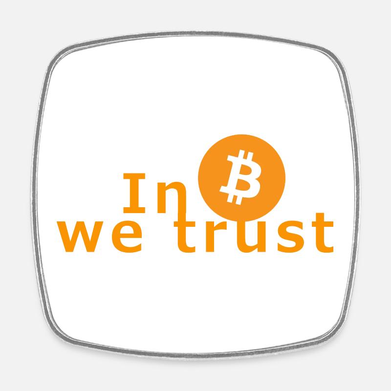 En Bitcoin we trust - Crypto Nerds Investor Exchange - Magnet carré - blanc