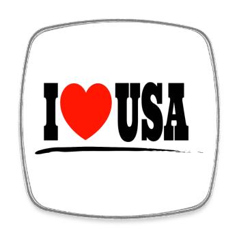 I Love United States - Square fridge magnet - white - Front