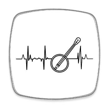 Banjo Cardiogram - Square fridge magnet - white - Front