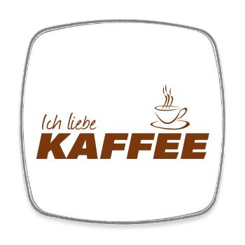 ICH LIEBE KAFFEE - Viereckiger Kühlschrankmagnet - Weiß - Vorne