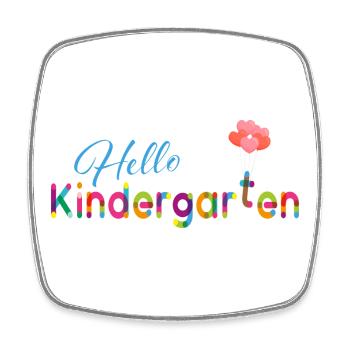 Hello Kindergarten - Viereckiger Kühlschrankmagnet - Weiß - Vorne