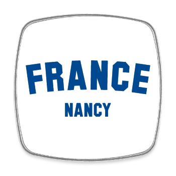 NANCY France - Viereckiger Kühlschrankmagnet - Weiß - Vorne