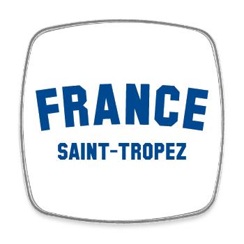 SAINT-TROPEZ France Frankreich - Viereckiger Kühlschrankmagnet - Weiß - Vorne