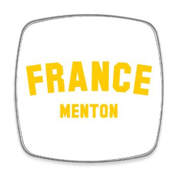 MENTON France Frankreich - Square fridge magnet - white - Front