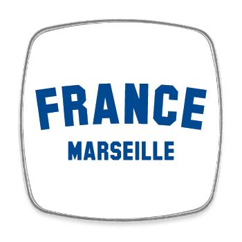 MARSEILLE France Frankreich - Square fridge magnet - white - Front