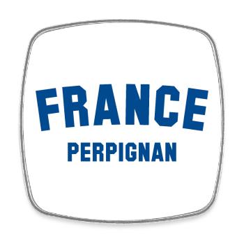 PERPIGNAN, France, France - Magnet carré - blanc - Devant