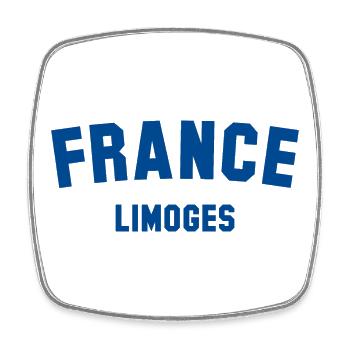 LIMOGES France Frankreich - Square fridge magnet - white - Front