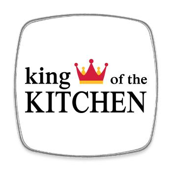 Funny cooking apron for men - Square fridge magnet - white - Front