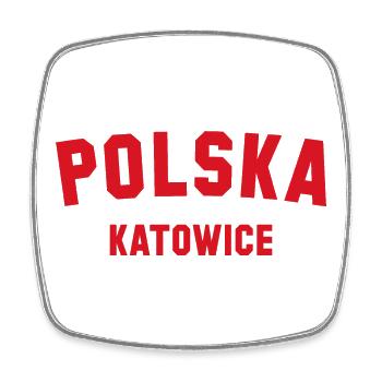 KATOWICE Polska Polen - Viereckiger Kühlschrankmagnet - Weiß - Vorne