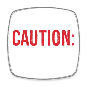 caution I have no filter - Square fridge magnet - white - Front