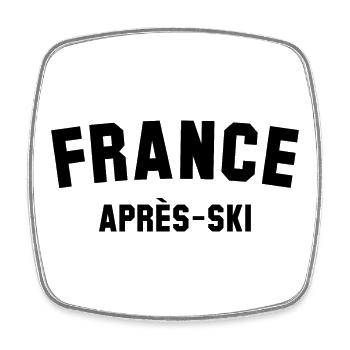 APRES-SKI France Frankreich - Square fridge magnet - white - Front