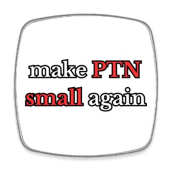 Make PTN small again - Square fridge magnet - white - Front