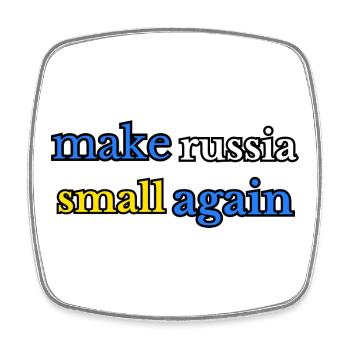 Make russia small again, blue yellow - Square fridge magnet - white - Front