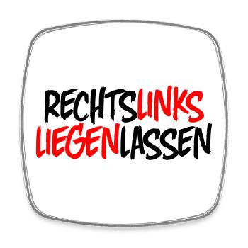 Recht Links Liegen Lassen - Viereckiger Kühlschrankmagnet - Weiß - Vorne