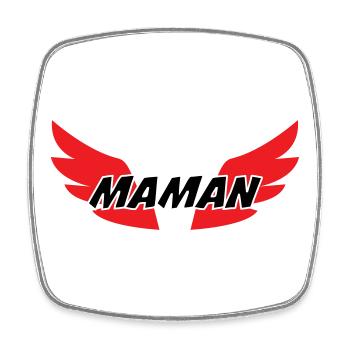 Maman d'Amour - Muttertag - Viereckiger Kühlschrankmagnet - Weiß - Vorne