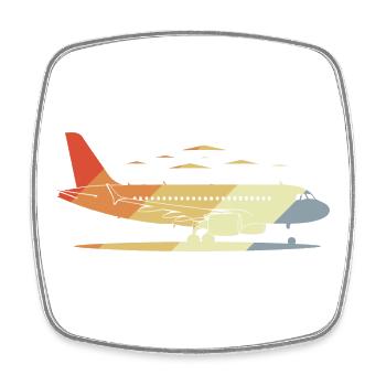 Airplane Drawing Vintage - Square fridge magnet - white - Front