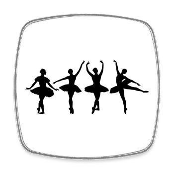 Ballet Girl Dance - Square fridge magnet - white - Front