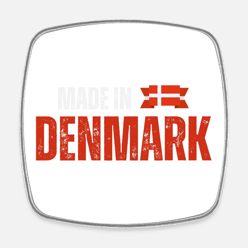 Made in Denmark, Danish pride - Square fridge magnet - white