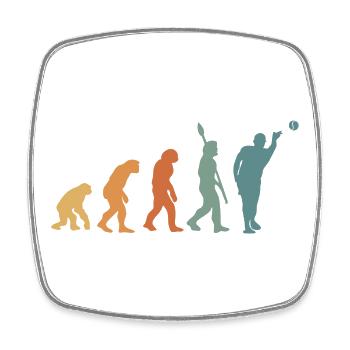 Pétanque Evolution Retro - Square fridge magnet - white - Front