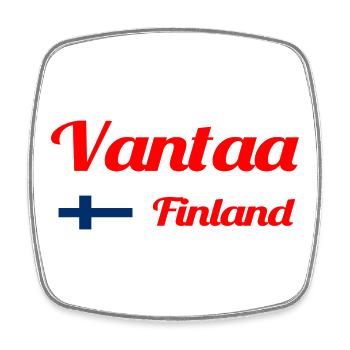 Vantaa Finnland Drucken - Viereckiger Kühlschrankmagnet - Weiß - Vorne