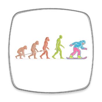 Die Evolution des Snowboard-Designs - Viereckiger Kühlschrankmagnet - Weiß - Vorne