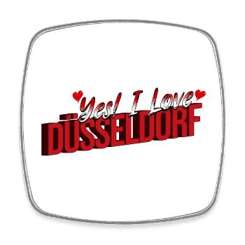 Yes! I Love Düsseldorf – Heimatliebe Design - Viereckiger Kühlschrankmagnet - Weiß - Vorne