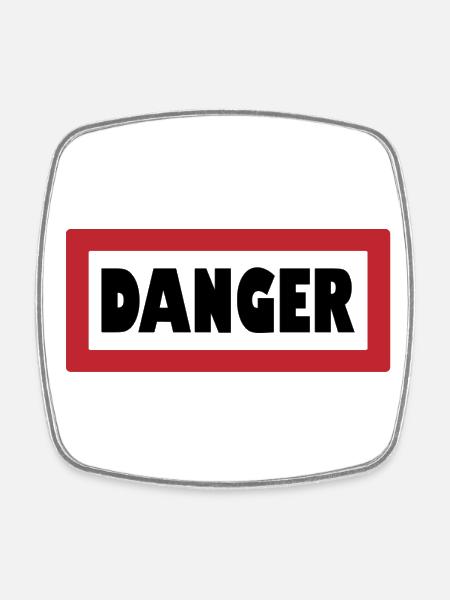 Warning: Stylishly - Square fridge magnet - white