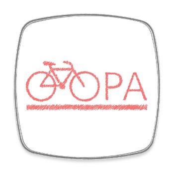 bester Opa Fahrrad Mountainbike Radeln Kritzeln - Viereckiger Kühlschrankmagnet - Weiß - Vorne
