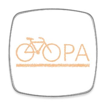 bester Opa Fahrrad Mountainbike Radeln Kritzeln - Viereckiger Kühlschrankmagnet - Weiß - Vorne