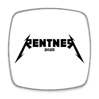 Metal Rentner 2025 Ready to Rock - Rente - Viereckiger Kühlschrankmagnet - Weiß - Vorne