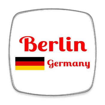 Berlin, Allemagne- Imprimés élégants - Magnet carré - blanc - Devant