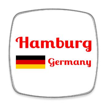 Hambourg, Allemagne - Imprimés élégants - Magnet carré - blanc - Devant