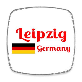 Leipzig, Deutschland - Stilvolle Drucke - Viereckiger Kühlschrankmagnet - Weiß - Vorne