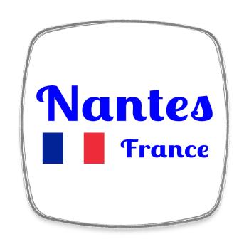 Nantes Frankreich - Stilvolle Drucke - Viereckiger Kühlschrankmagnet - Weiß - Vorne