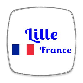Lille Frankreich - Stilvolle Drucke - Viereckiger Kühlschrankmagnet - Weiß - Vorne