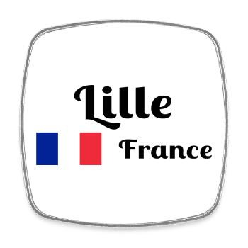 Lille Frankreich - Stilvolle Drucke - Viereckiger Kühlschrankmagnet - Weiß - Vorne