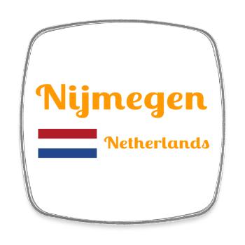 Nimègue Pays-Bas - Imprimés élégants - Magnet carré - blanc - Devant
