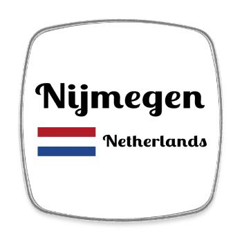 Nimègue, Pays-Bas - Imprimés élégants - Magnet carré - blanc - Devant