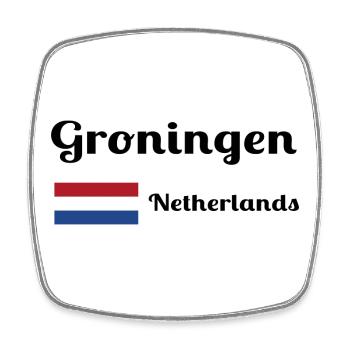 Groningen Niederlande - Stilvolle Drucke - Viereckiger Kühlschrankmagnet - Weiß - Vorne