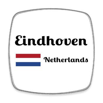 Eindhoven Netherlands- Stylish prints - Square fridge magnet - white - Front