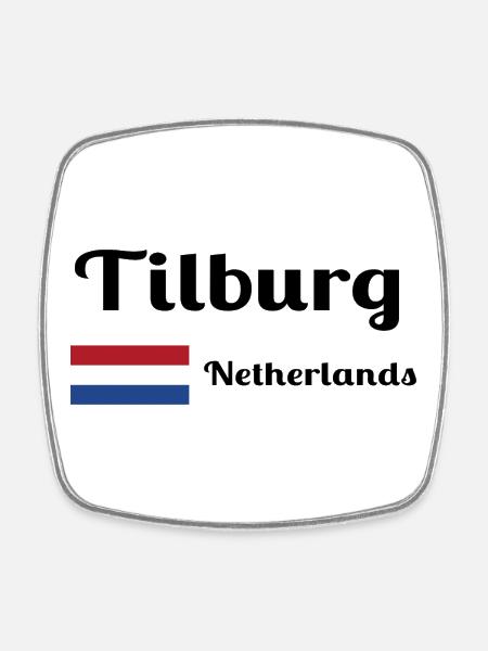 Tilburg, Pays-Bas- Imprimés élégants - Magnet carré - blanc