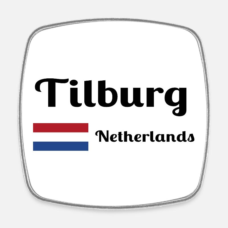 Tilburg, Pays-Bas- Imprimés élégants - Magnet carré - blanc