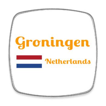 Groningen Niederlande - Stilvolle Drucke - Viereckiger Kühlschrankmagnet - Weiß - Vorne