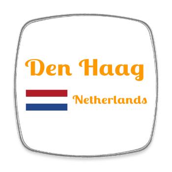 Den Den Haag Niederlande - Stilvolle Drucke - Viereckiger Kühlschrankmagnet - Weiß - Vorne