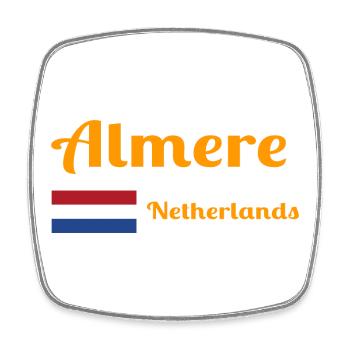 Almere Niederlande - Stilvolle Drucke - Viereckiger Kühlschrankmagnet - Weiß - Vorne