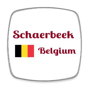 Schaerbeek Belgien - Stilvolle Drucke - Viereckiger Kühlschrankmagnet - Weiß - Vorne