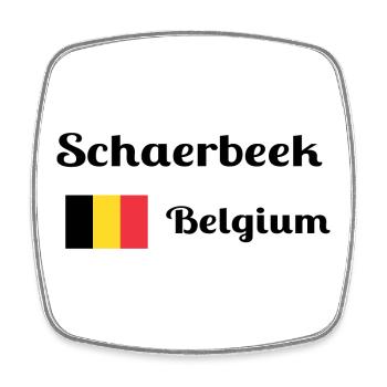 Schaerbeek Belgien - Stilvolle Drucke - Viereckiger Kühlschrankmagnet - Weiß - Vorne