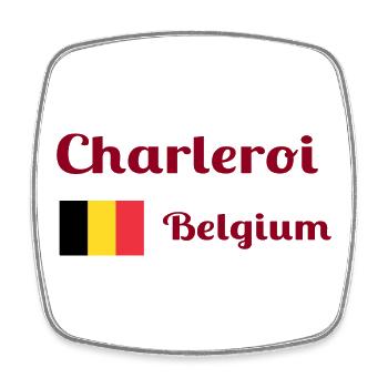 Charleroi Belgien - Stilvolle Drucke - Viereckiger Kühlschrankmagnet - Weiß - Vorne