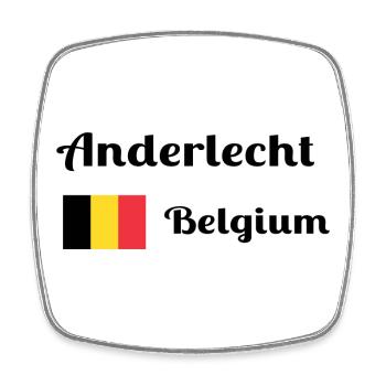 Anderlecht Belgium- Stylish prints - Square fridge magnet - white - Front