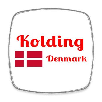 Kolding Denmark - Stylish prints - Square fridge magnet - white - Front